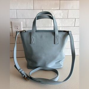 Fawn Design | The Mini Tote Crossbody Bag Dusty Blue Wildflower Collection